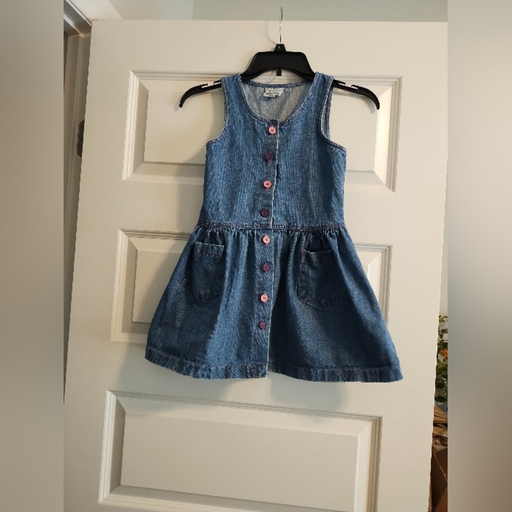 Vintage 90s Blue Denim Kids Dress